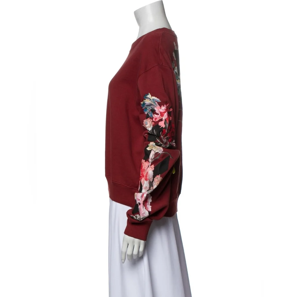 Off-White c/o Virgil Abloh 2019 Crew Neck Sweatshirt Red FLORAL - Picture 6 of 7